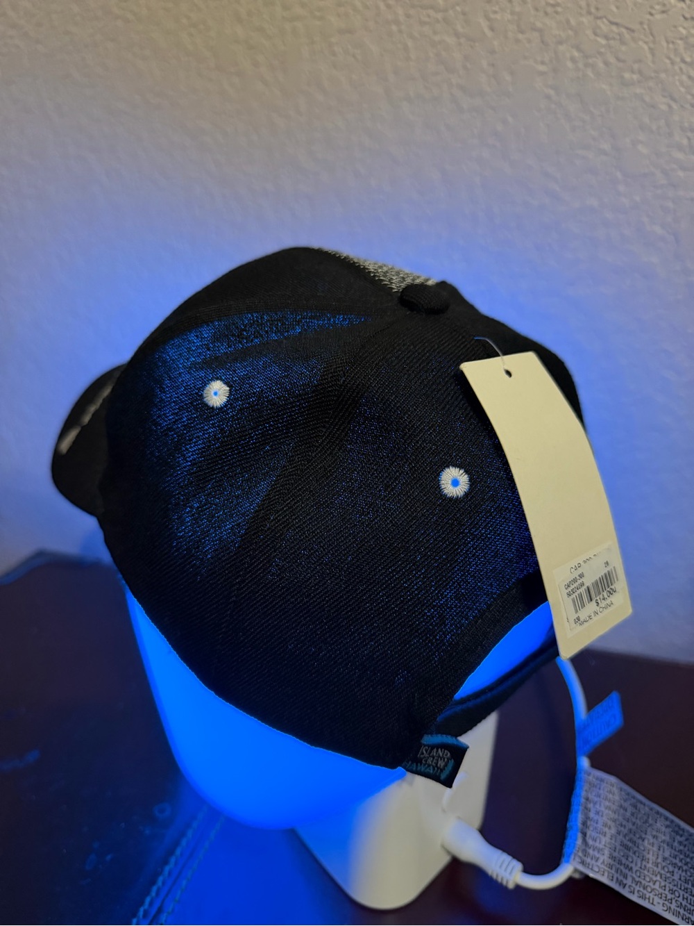 Black Trucker Hat with 'HAWAII' Embroidery by Island Crew Hawaii - Picture 4 of 5